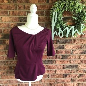NWOT { WH|BM } Plum Purple Work Separates Top